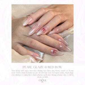 Nail Ngọc Trai Nơ Đỏ