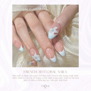 Nail French Hoa 3D Đẹp Cho Dâu